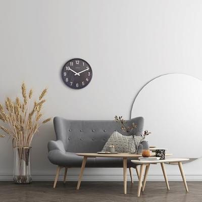 NeXtime NE-3284ZW Grote Wandklok - 50cm- Stille Klok - Walnoot - Zwart - "Precious" NeXtime NE-3284ZW Grote Wandklok - 50cm- Stille Klok - Walnoot - Zwart - "Precious"