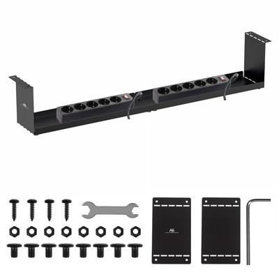 Maclean compacte kabelgoot voor onder het bureau, max. belasting 5kg, zwart, MC-107 B