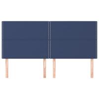 Hoofdborden 4 st 90x5x78/88 cm stof blauw - thumbnail