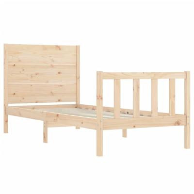Bedframe met hoofdbord massief hout