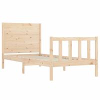 Bedframe met hoofdbord massief hout - thumbnail