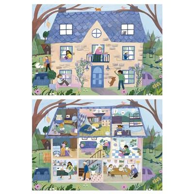 Puzzel 2 x 100 stukjes int/ext huis EDUCA meerkleurig