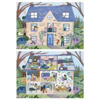 Puzzel 2 x 100 stukjes int/ext huis EDUCA meerkleurig - thumbnail