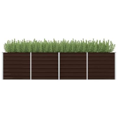 VidaXL Plantenbak verhoogd 320x80x77 cm gegalvaniseerd staal bruin VidaXL Plantenbak verhoogd 320x80x77 cm gegalvaniseerd staal bruin