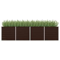 VidaXL Plantenbak verhoogd 320x80x77 cm gegalvaniseerd staal bruin - thumbnail