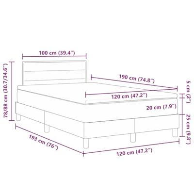 Boxspring Bed met Matras & LED Donkergrijs 120x190 cm Stof
