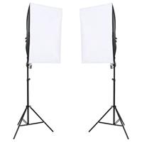 Fotostudioset met verlichtingsset en achtergrondscherm - thumbnail