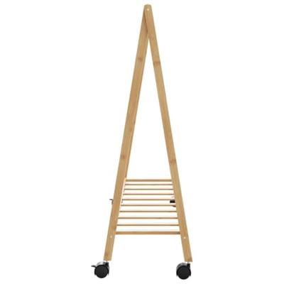 VidaXL Kledingrek met schappen en wielen 106x34x106,5 cm bamboe
