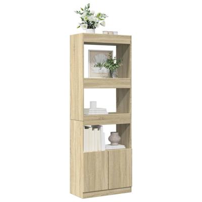 Hoge kast 63x33x180 cm bewerkt hout sonoma eikenkleurig