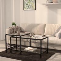 2-delige Salontafelset gehard glas transparant - thumbnail