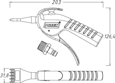 Hazet 9040P-5 Pneumatisch uitblaaspistool