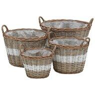 VidaXL Plantenbakken verhoogd 4 st wicker met pe-voering
