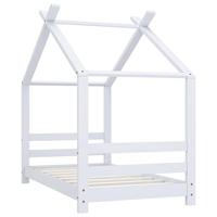 Kinderbedframe massief grenenhout wit 70x140 cm - thumbnail