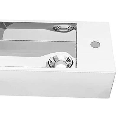 VidaXL Wastafel met overloop 49x25x15 cm keramiek zilverkleurig