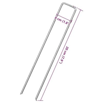 VidaXL Grondharingen 25 st u-vormig 20x4 cm gegalvaniseerd staal VidaXL Grondharingen 25 st u-vormig 20x4 cm gegalvaniseerd staal