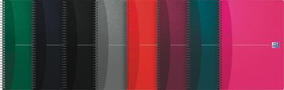 Oxford Office Essentials spiraalschrift, 180 bladzijden, ft A4, geruit 5 mm, geassorteerde kleuren