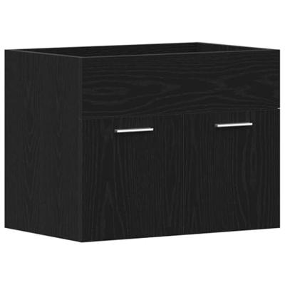 Wastafelkast 60x38,5x46 cm bewerkt hout zwart eikenkleurig