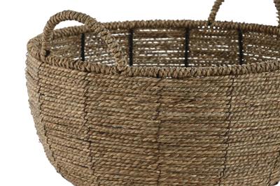Plantenbakkenset Home ESPRIT Bruin Metaal Vezel Tropisch 34 x 33 x 15 cm