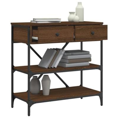 Wandtafel 75x34,5x75 cm bewerkt hout bruineikenkleurig Wandtafel 75x34,5x75 cm bewerkt hout bruineikenkleurig