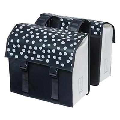 Basil urban load dubbele fietstas - zwart/groen, waterafstotend, 53l