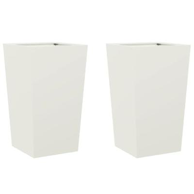 VidaXL Plantenbakken 2 st 45x45x75 cm staal wit VidaXL Plantenbakken 2 st 45x45x75 cm staal wit
