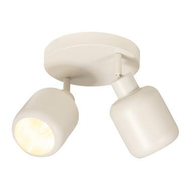 2-spot Mosi E14 - beige metaal - Ø11x24 cm - Leen Bakker