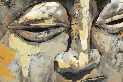 Schilderij DKD Home Decor Buda Hout Metaal Orientaals Boeddha (80 x 80 x 7 cm)