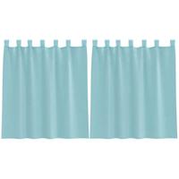 Gordijnen Voile met lussen 2 st 140x140 cm turkoois - thumbnail