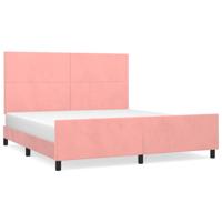 Bedframe met hoofdeinde fluweel roze 160x200 cm - thumbnail