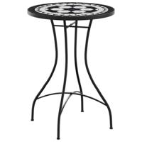 Bistrotafel mozaek 50x70 cm keramiek zwart en wit - thumbnail