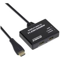SpeaKa Professional SP-9443508 1 + 2 poorten HDMI-splitter Zwart - thumbnail