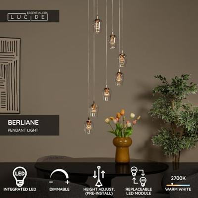 Lucide BERLIANE - Hanglamp - Ø 39 cm - LED Dimb. - 7x4W 2700K - Met vervangbare LED-module - Transparant | Essential Lucide BERLIANE - Hanglamp - Ø 39 cm - LED Dimb. - 7x4W 2700K - Met vervangbare LED-module - Transparant | Essential