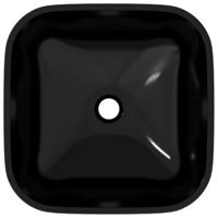VidaXL Wasbak 42x42x14 cm glas zwart - thumbnail