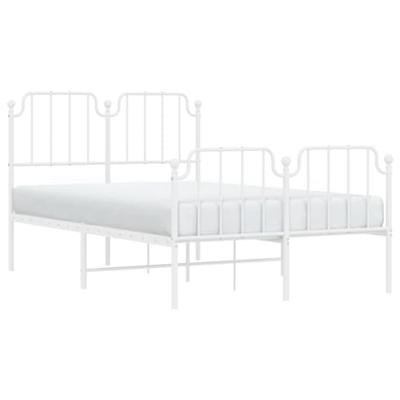 Bedframe met hoofd- en voeteneindemetaal wit 120x200 cm - thumbnail