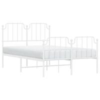 Bedframe met hoofd- en voeteneinde metaal wit 120x200 cm - thumbnail