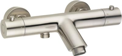 Saqu Essential thermostatische badkraan geborsteld staal