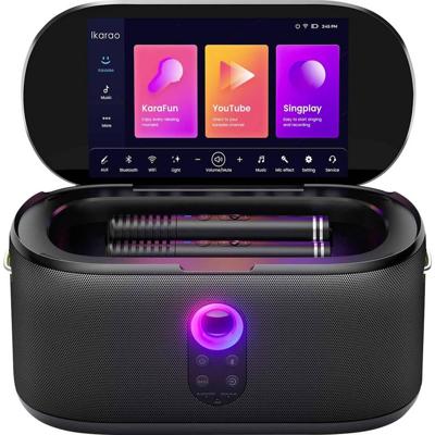 Lenco Ikarao Shell S1 karaoke systeem Bluetooth speaker Zwart Lenco Ikarao Shell S1 karaoke systeem Bluetooth speaker Zwart