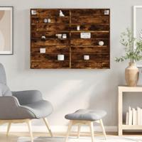 Vitrinekast 100x8,5x75 cm bewerkt hout gerookt eikenkleurig - thumbnail