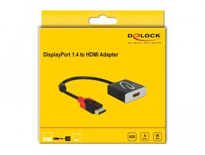 Delock 65207 Actieve DisplayPort 1.4 naar HDMI-adapter 4K 60 Hz (HDR) Delock 65207 Actieve DisplayPort 1.4 naar HDMI-adapter 4K 60 Hz (HDR)