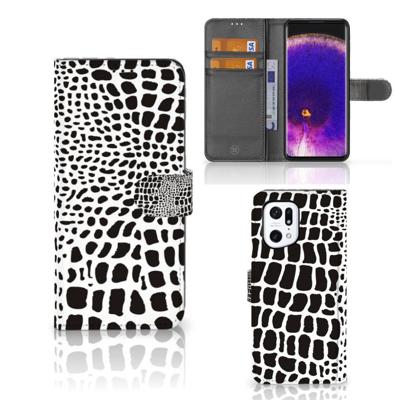 OPPO Find X5 Pro | Telefoonhoesje | Met pasjeshouder | Slangenprint