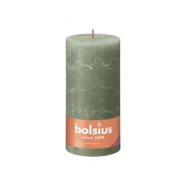 Stompkaars rustiek shine d10h20cm fr.olive Stompkaars rustiek shine d10h20cm fr.olive