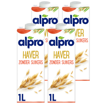 Alpro Haverdrink Zonder Suikers Houdbaar 4 x 1 L bij Jumbo