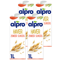Alpro Haverdrink Zonder Suikers Houdbaar 4 x 1 L bij Jumbo - thumbnail