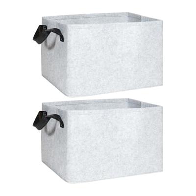 QUVIO Opbergmand Vilt - Grijs - Set van 2 QUVIO Opbergmand Vilt - Grijs - Set van 2
