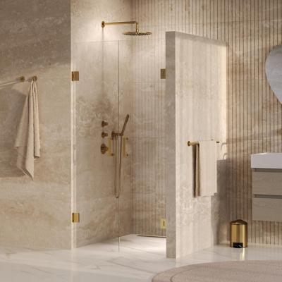 Brauer Void - Pendeldeuren - Helder Glas - 90 x 200 cm - incl. Glascoating - PVD Goud Geborsteld