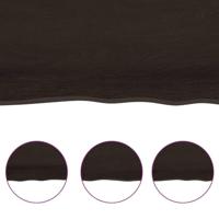 Tafelblad natuurlijke rand 200x60x6 cm eikenhout donkergrijs - thumbnail