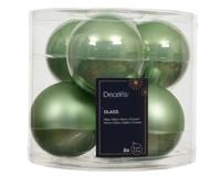 Kerstballen glas d8 cm matcha green 6 st Decoris - Decoris - thumbnail