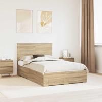 Bedframe met hoofdeinde Sonoma Eiken 120 x 200 cm Bewerkt hout - thumbnail