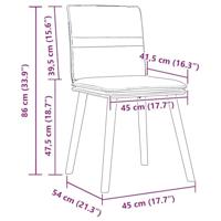 Eetkamerstoelen 2 st stof wolk grijs - thumbnail