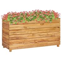 Plantenbak verhoogd 100x40x38 cm gerecycled teakhout en staal - thumbnail